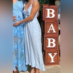 Faithfull the Brand Light Blue Floral Jumpsuit